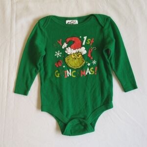 dr. seuss the grinch christmas long sleeve bodysuit diaper shirt 18 months baby